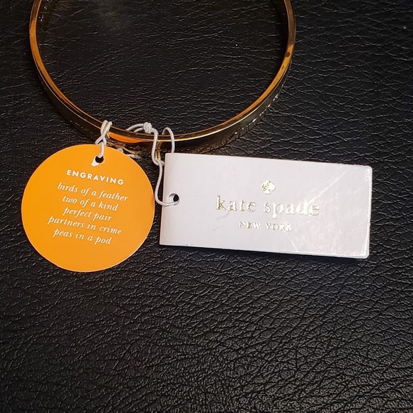 NWT KATE SPADE Idiom Bangles Bridesmaid Bangle Engraved Gold Plate Best Friend - Picture 7 of 9